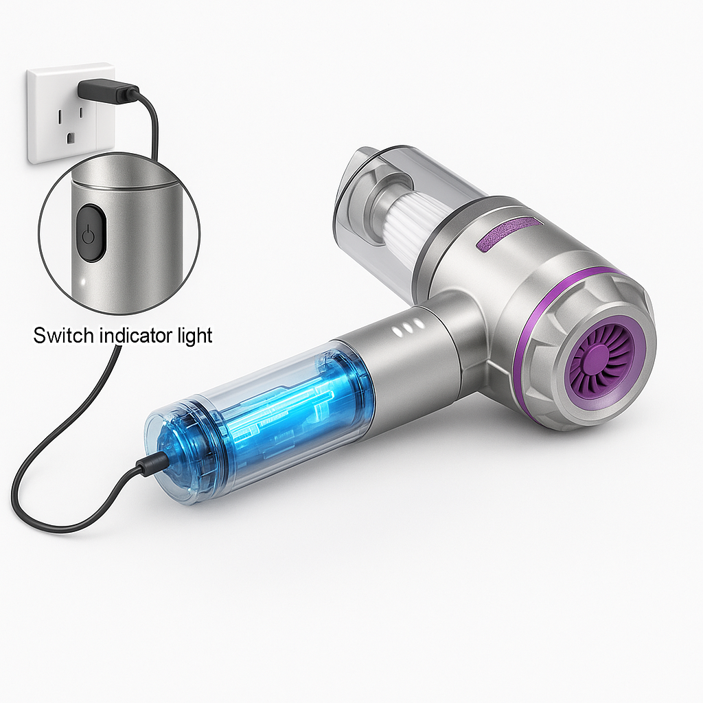 Powerful 21000Pa Suction Cordless Handheld Vacuum/Blower | USB-C Fast Charge, HEPA Filter, Portable Cleaning Kit