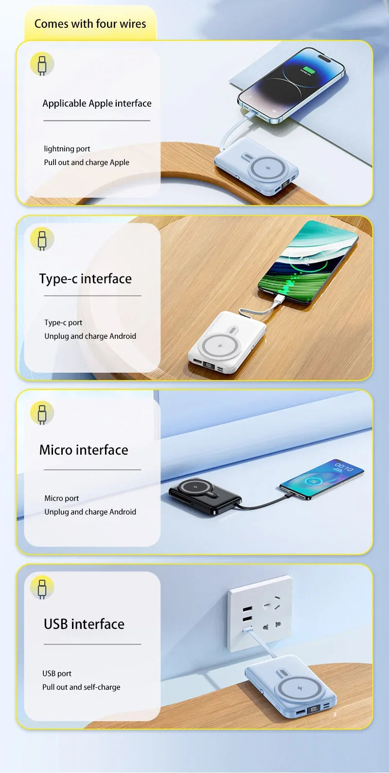 Xiaomi 50000mAh Power Bank Ultra-large Capacity Magnetic Wireless Super Fast Charger Comes With a Charge Cable Power Supply