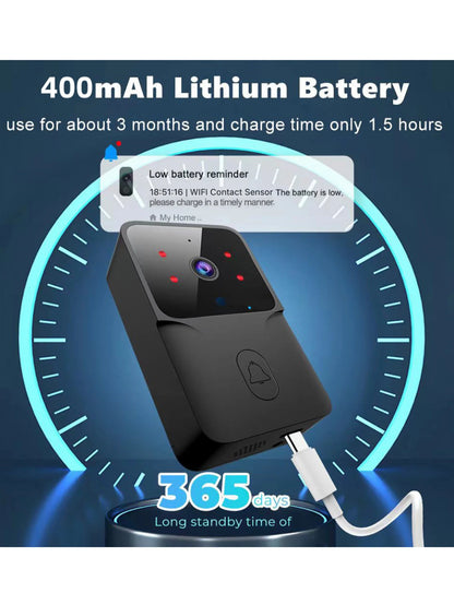 HD Smart Video Doorbell with Night Vision & Wi-Fi/Bluetooth –  with Indoor Chime