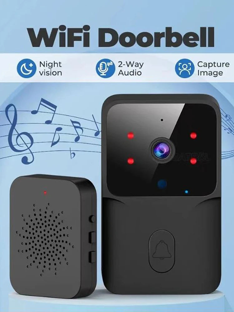 HD Smart Video Doorbell with Night Vision & Wi-Fi/Bluetooth –  with Indoor Chime