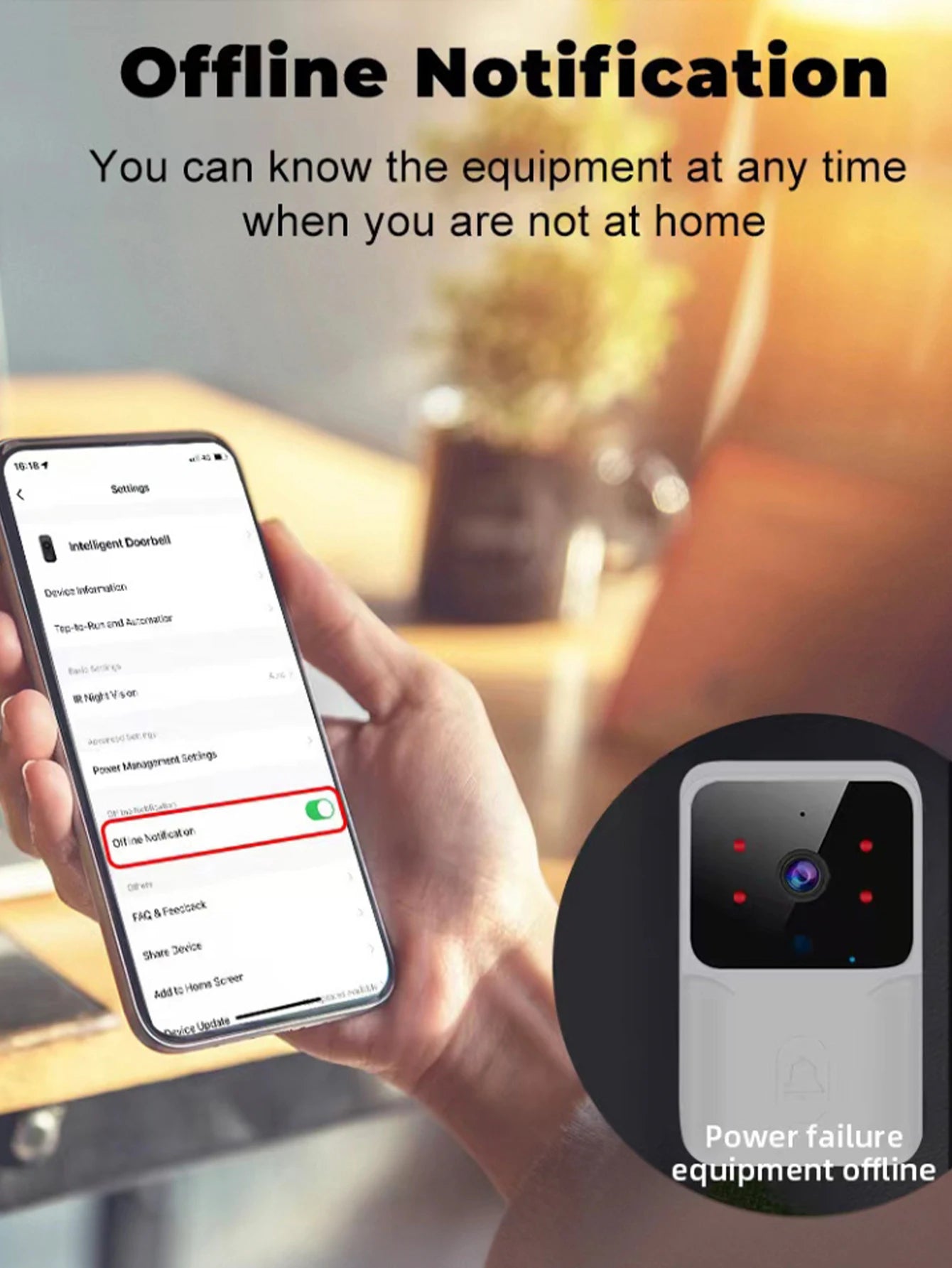 HD Smart Video Doorbell with Night Vision & Wi-Fi/Bluetooth –  with Indoor Chime