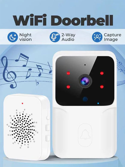 HD Smart Video Doorbell with Night Vision & Wi-Fi/Bluetooth –  with Indoor Chime
