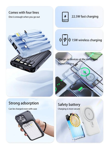 Xiaomi 50000mAh Power Bank Ultra-large Capacity Magnetic Wireless Super Fast Charger Comes With a Charge Cable Power Supply