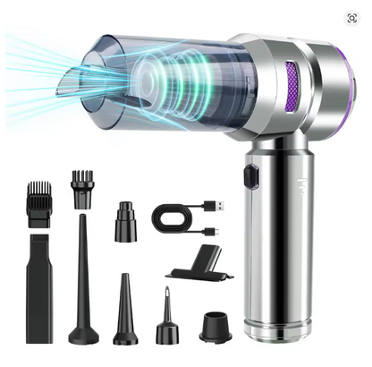 Powerful 21000Pa Suction Cordless Handheld Vacuum/Blower | USB-C Fast Charge, HEPA Filter, Portable Cleaning Kit